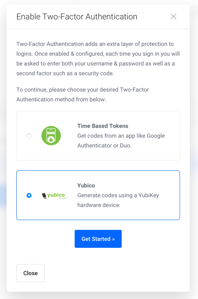 YubiKey Two Factor Authentication